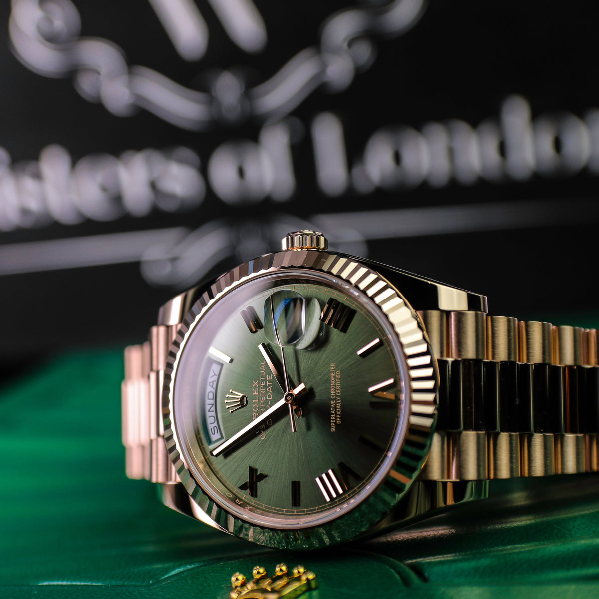 rolex day date olive green dial 60th anniversary everose 2021