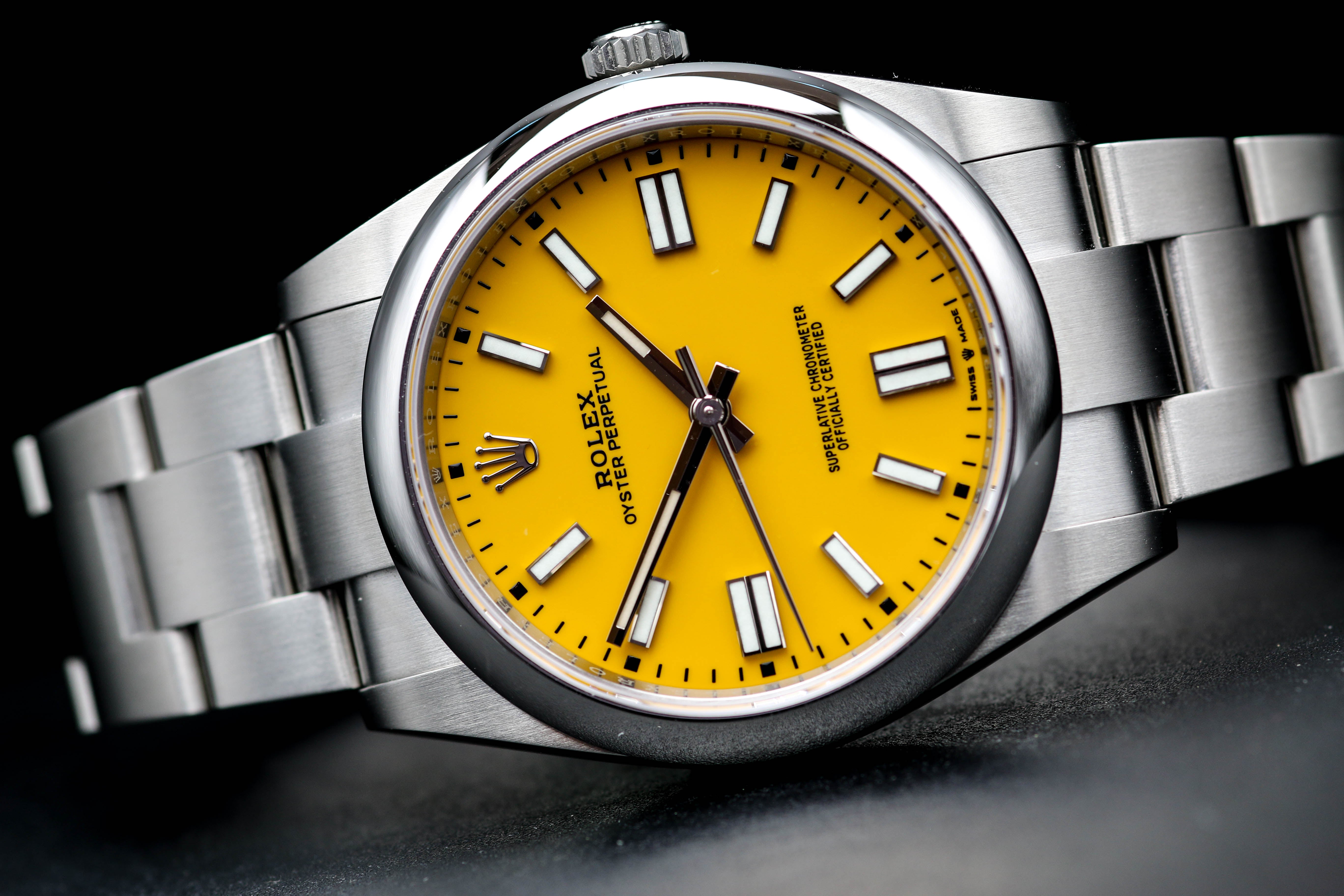 Yellow discount dial rolex